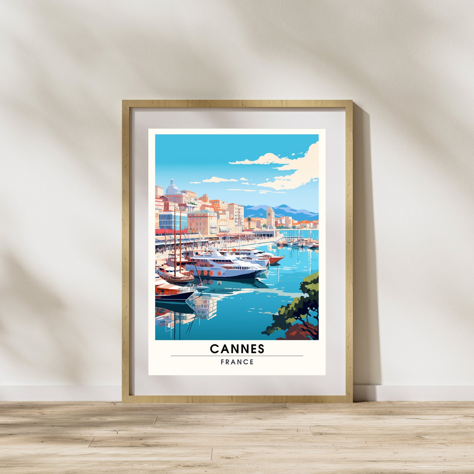 Affiche Cannes | Impression Cannes | affiche de voyage Cannes, France | Affiche Côte d'Azur