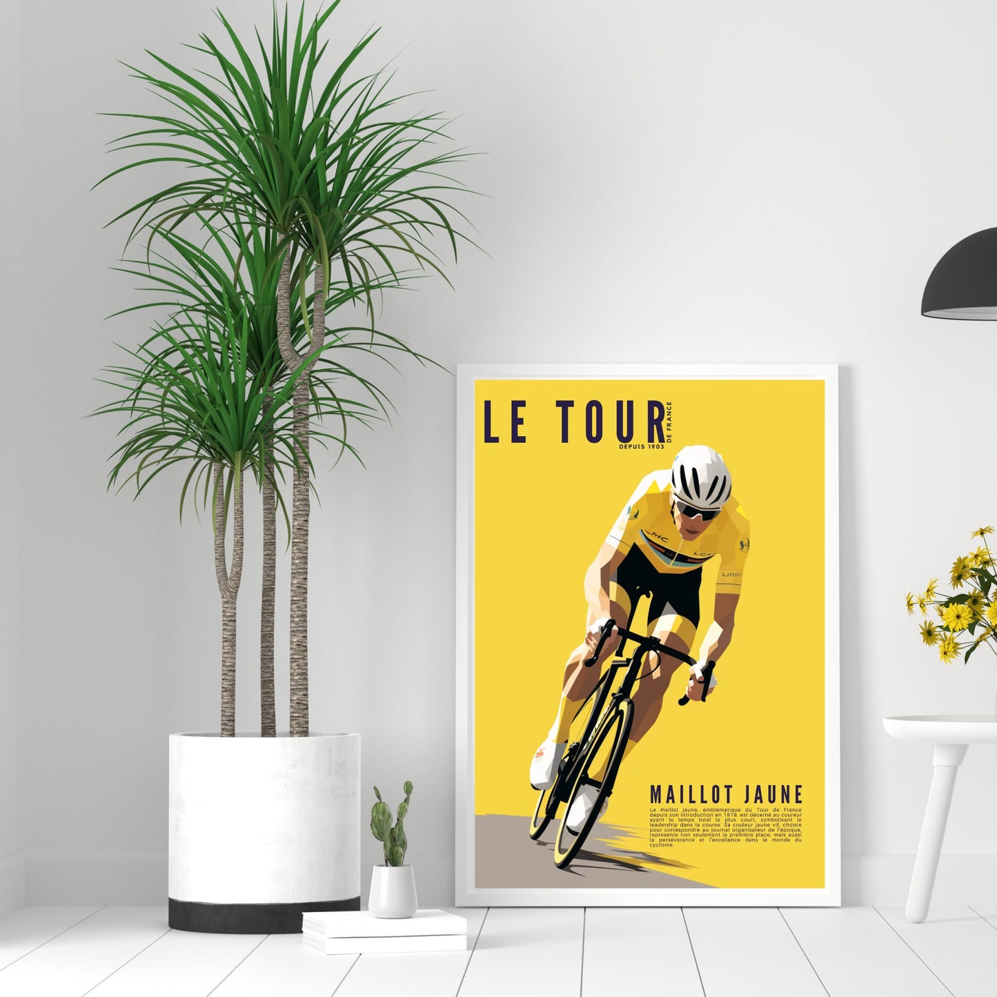 Affiche Tour de France | Maillot Tour de France | Impression Tour de France | Maillot jaune, vert, blanc et maillot à pois