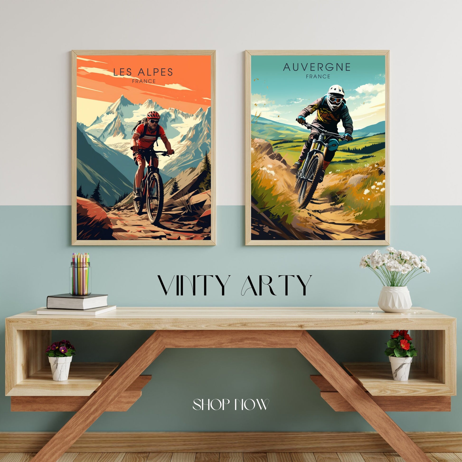 Affiche Les Alpes | Affiche VTT | Affiche Vélo | Impression VTT