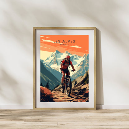 Affiche Les Alpes | Affiche VTT | Affiche Vélo | Impression VTT