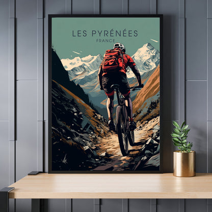 Affiche les Pyrénées | Affiche VTT | Affiche Vélo | Impression VTT