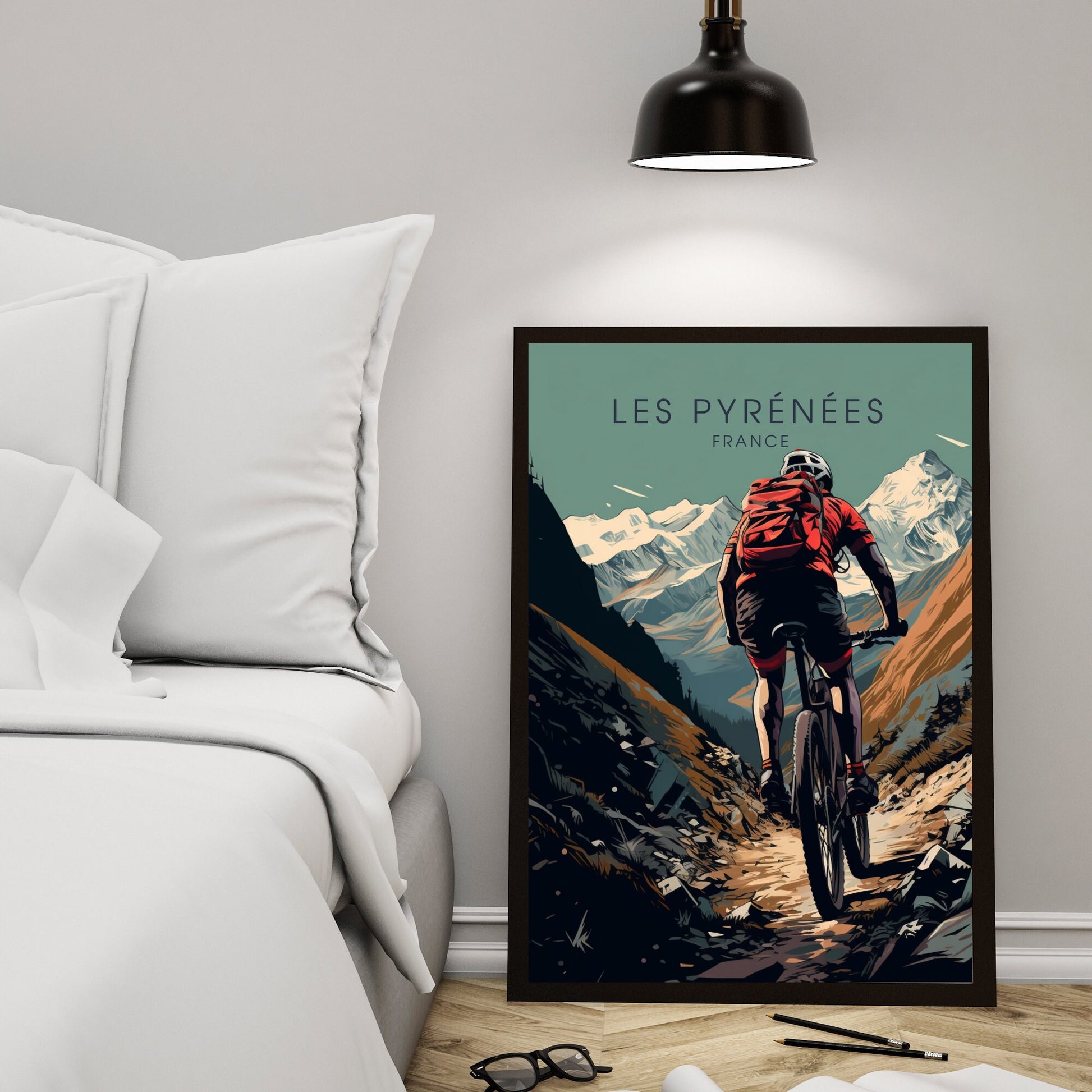 Affiche les Pyrénées | Affiche VTT | Affiche Vélo | Impression VTT