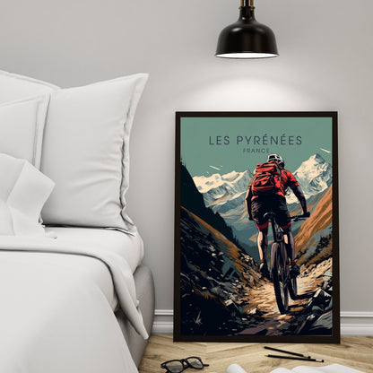 Affiche les Pyrénées | Affiche VTT | Affiche Vélo | Impression VTT