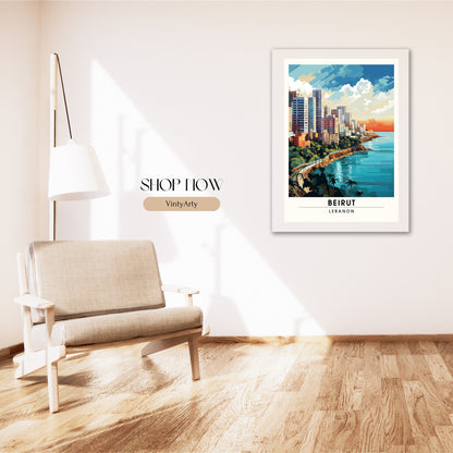 Impression Beyrouth| Affiche de voyage Beyrouth, Liban| Affiche de voyage Beyrouth | Affiche Beyrouth