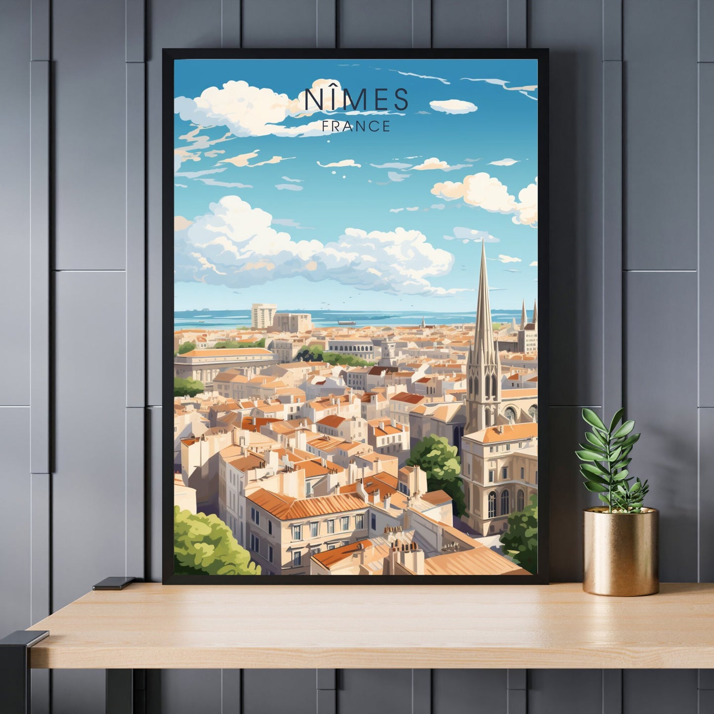 Impression Nîmes | Affiche de Voyage Nîmes | Impression de Voyage Nîmes , France