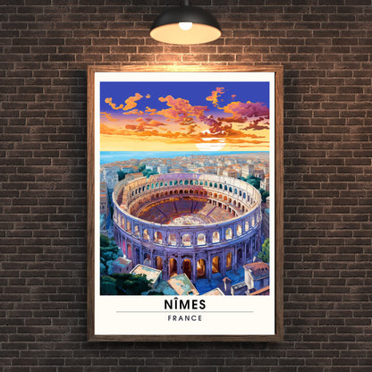 Impression Nîmes | Affiche de Voyage Nîmes | Impression de Voyage Nîmes , France