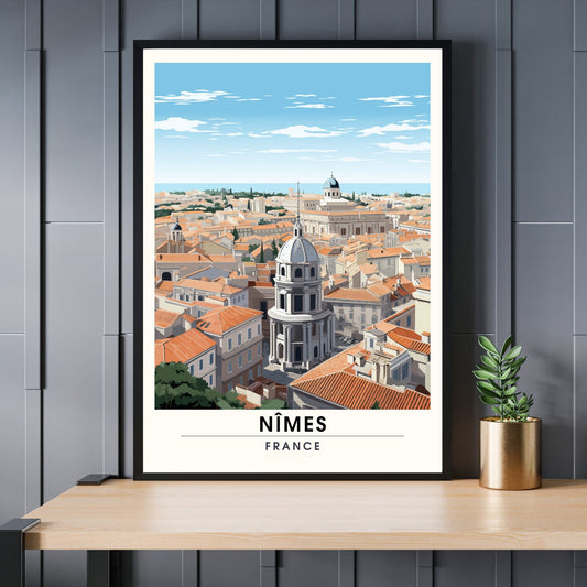 Impression Nîmes | Affiche de Voyage Nîmes | Impression de Voyage Nîmes , France