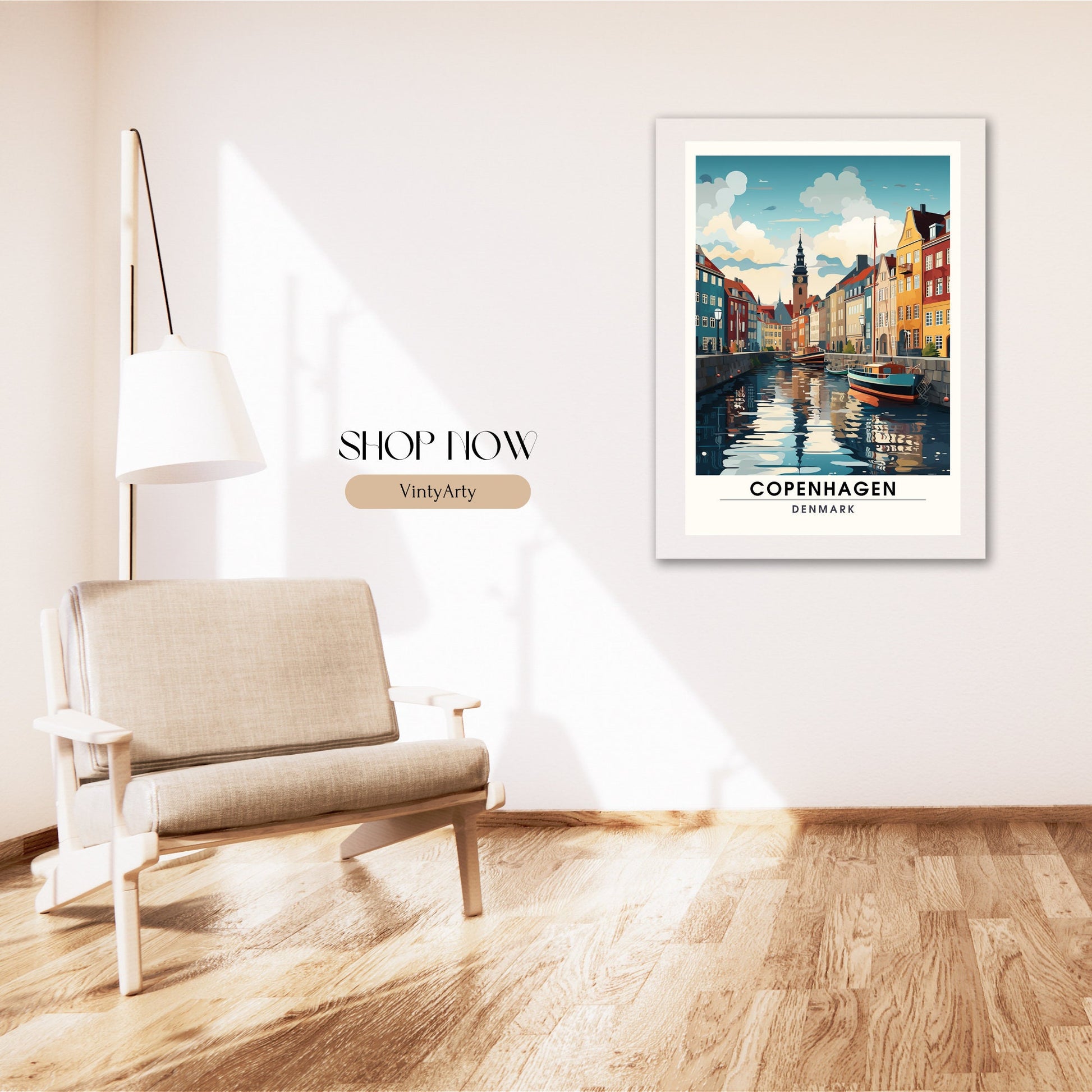 Impression Copenhague | Affiche de Voyage Copenhague | Impression de Voyage Copenhague , Danemark | Affiche Copenhague