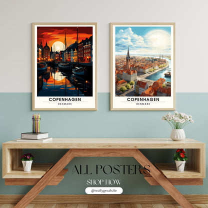 Impression Copenhague | Affiche de Voyage Copenhague | Impression de Voyage Copenhague , Danemark | Affiche Copenhague