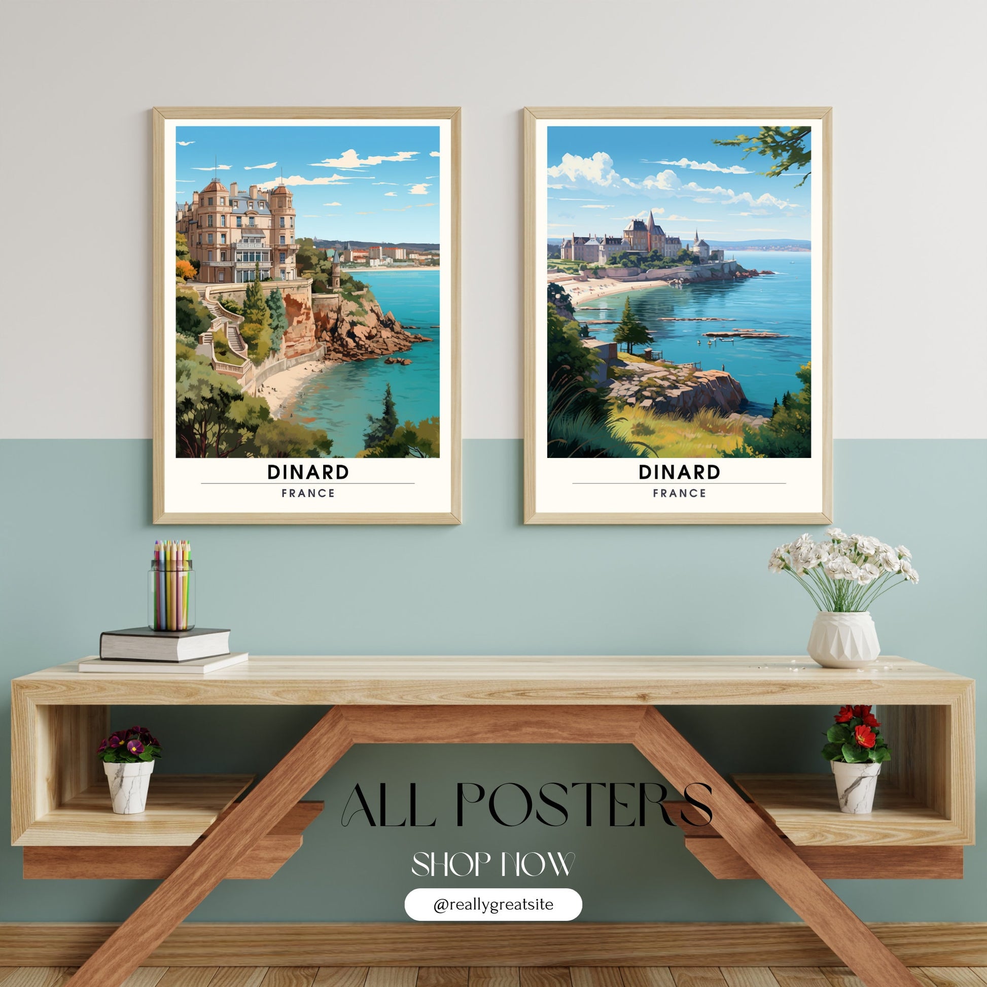 Impression Dinard | Affiche de Voyage Dinard | Impression de Voyage Dinard, France | affiche Bretagne