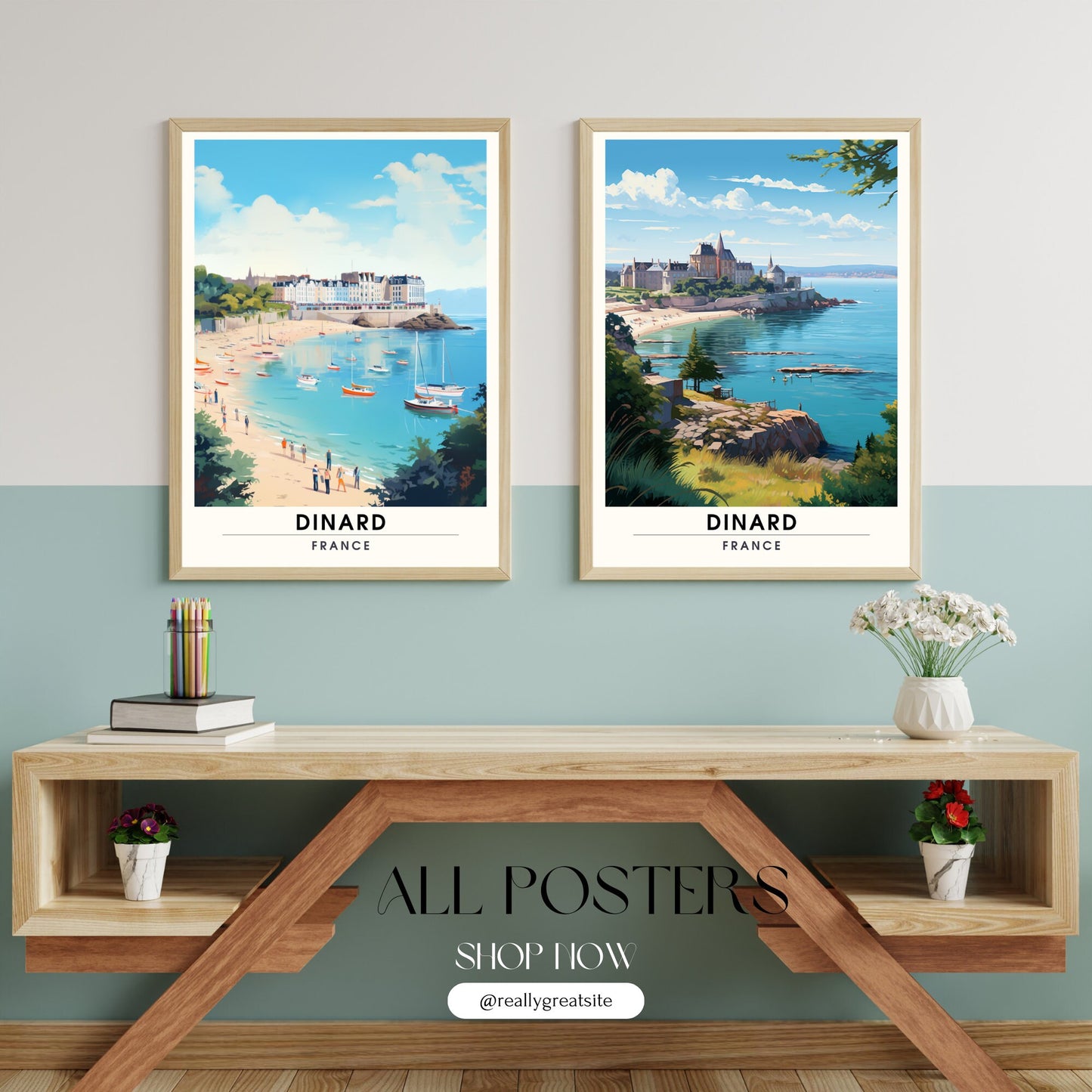 Impression Dinard | Affiche de Voyage Dinard | Impression de Voyage Dinard, France | affiche Bretagne