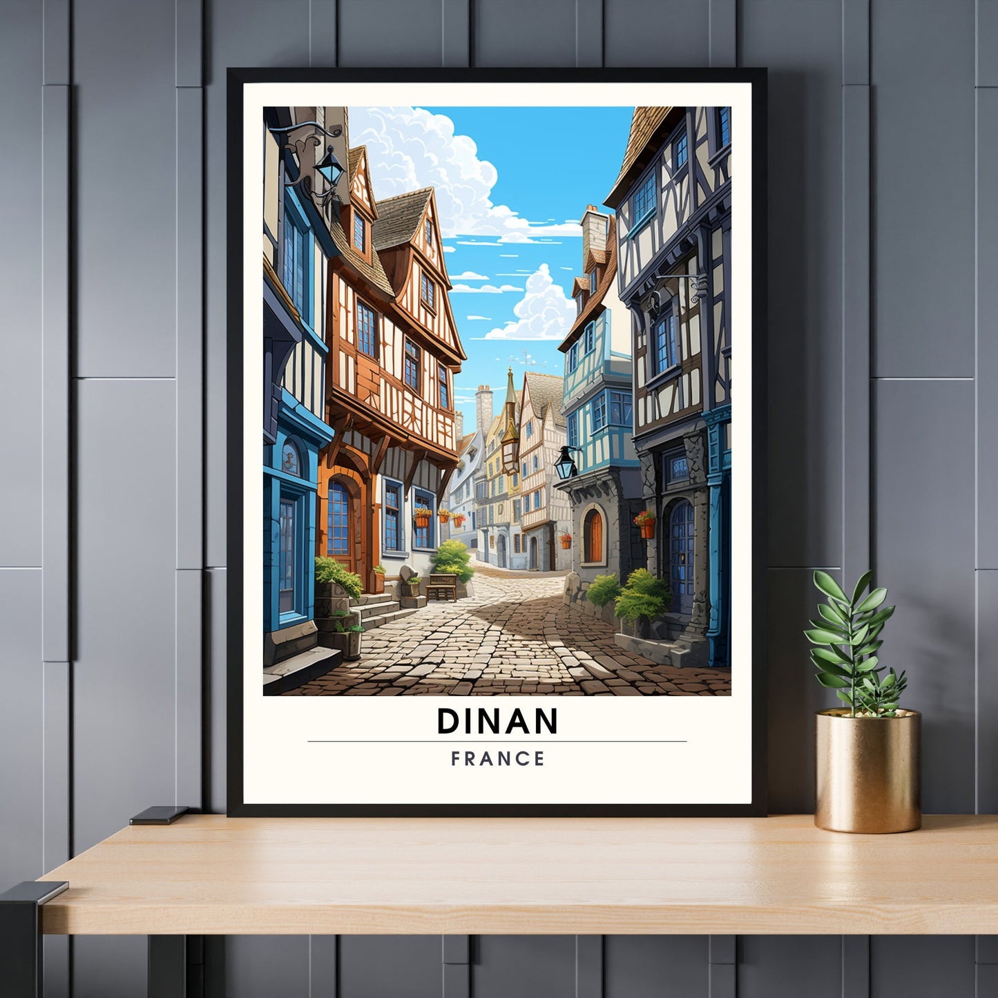 Impression Dinan | Affiche de Voyage Dinan | Impression de Voyage Dinan, France | affiche Bretagne