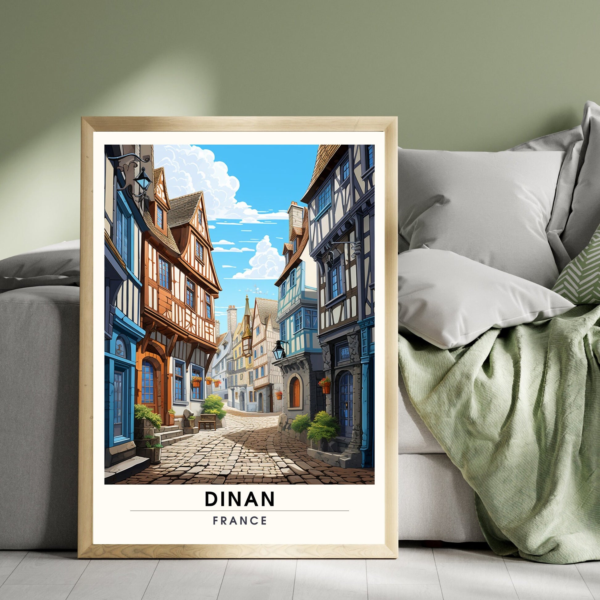 Impression Dinan | Affiche de Voyage Dinan | Impression de Voyage Dinan, France | affiche Bretagne