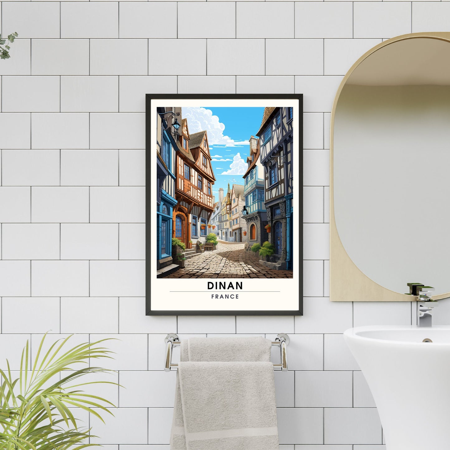 Impression Dinan | Affiche de Voyage Dinan | Impression de Voyage Dinan, France | affiche Bretagne