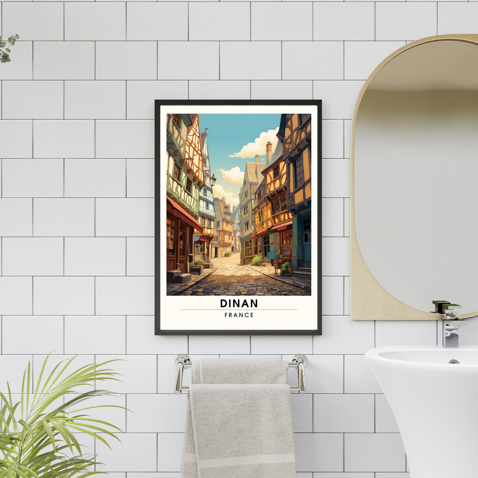 Impression Dinan | Affiche de Voyage Dinan | Impression de Voyage Dinan, France | affiche Bretagne