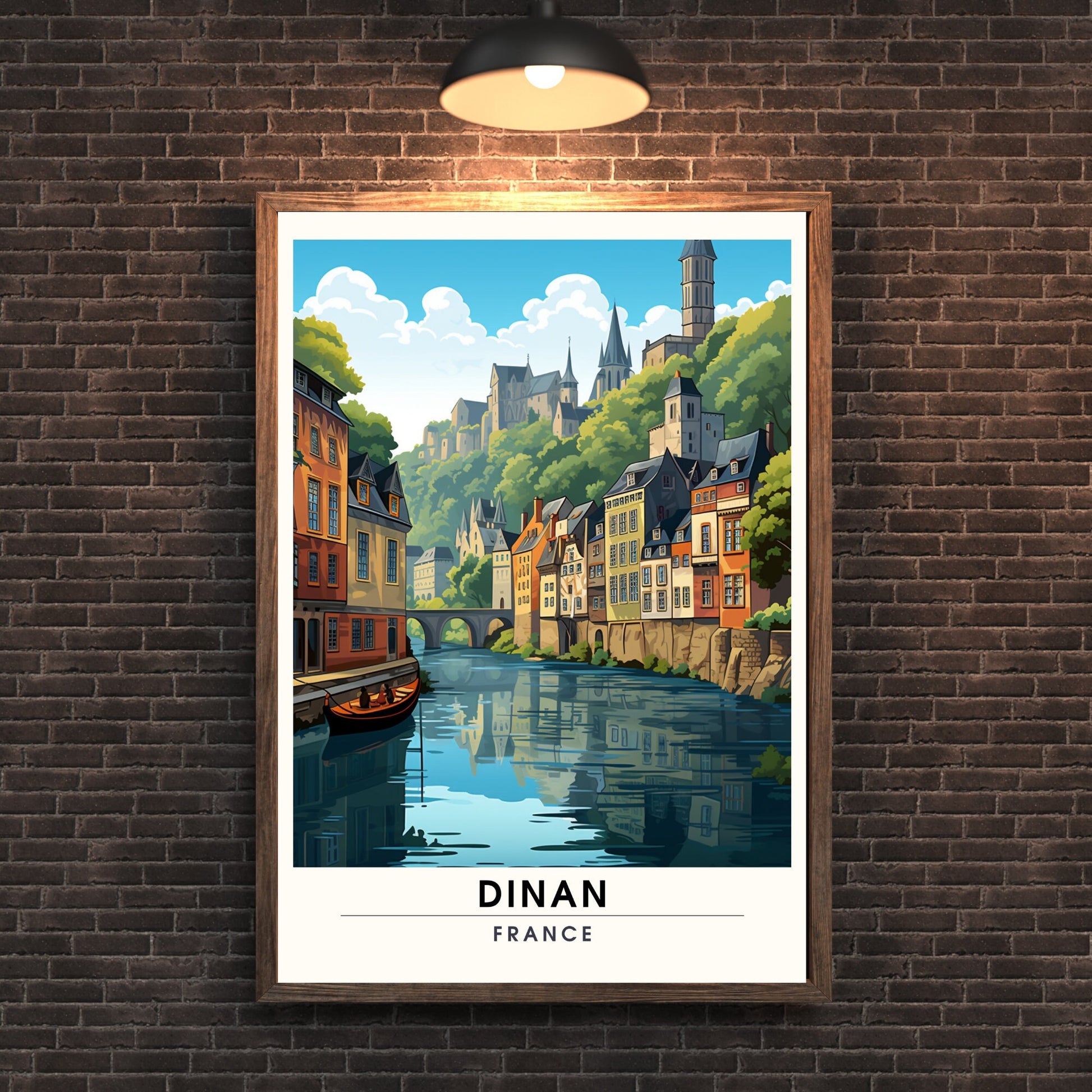 Impression Dinan | Affiche de Voyage Dinan | Impression de Voyage Dinan, France | affiche Bretagne