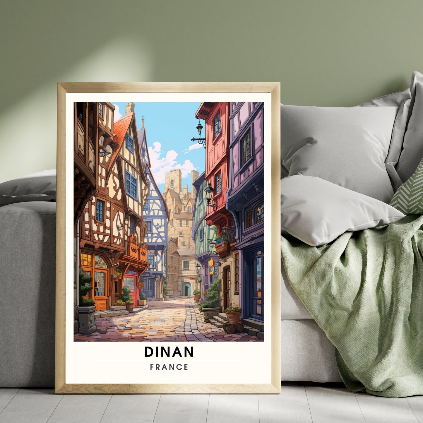 Impression Dinan | Affiche de Voyage Dinan | Impression de Voyage Dinan, France | affiche Bretagne