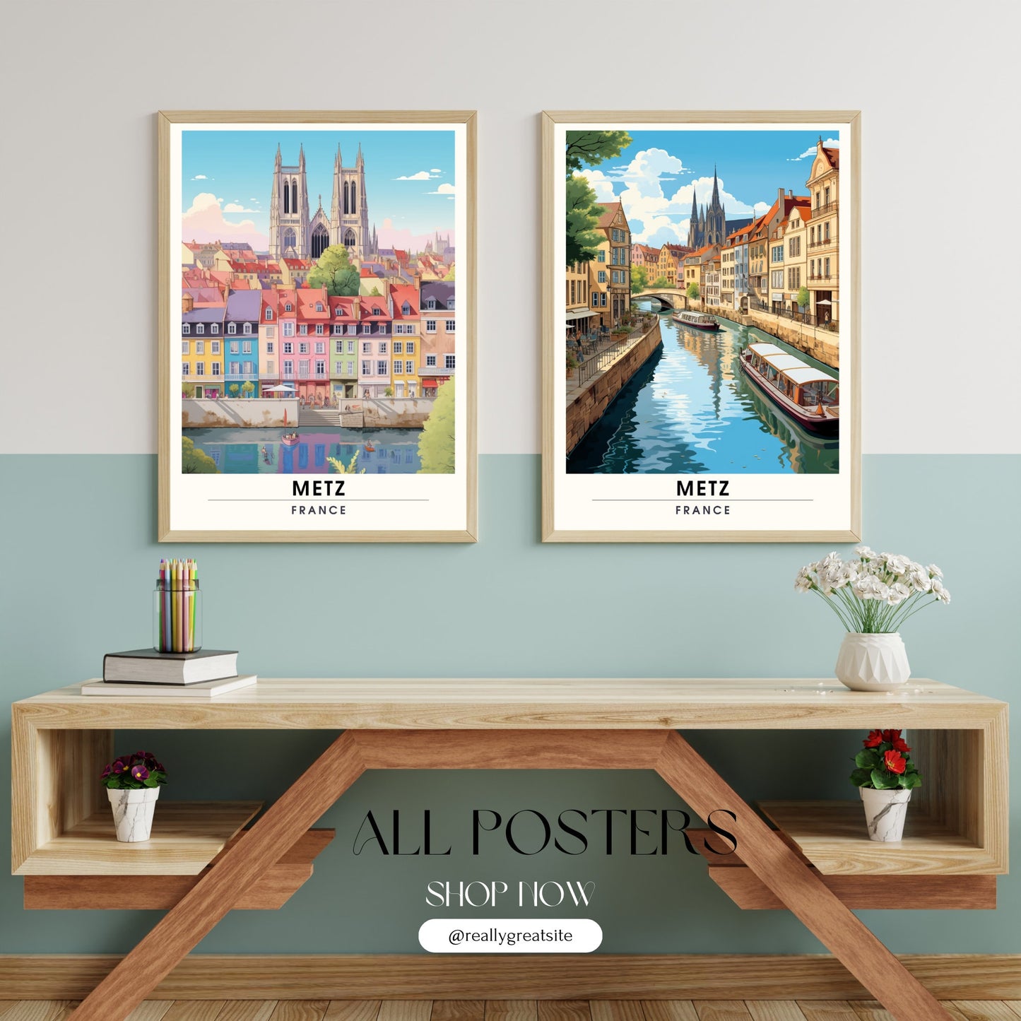 Affiche Metz | impression de voyage Metz, France