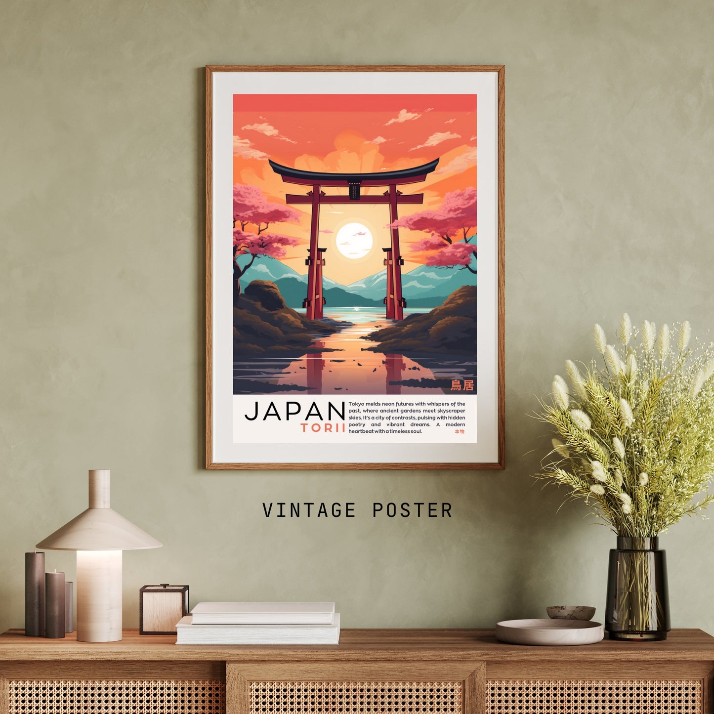 Impression Japon | Affiche vintage Japon | Affihe porte de Torii | Impression Torii, Japon