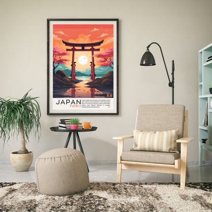 Impression Japon | Affiche vintage Japon | Affihe porte de Torii | Impression Torii, Japon