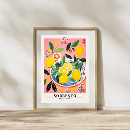 Affiche Sorrento Lemon Amalfi | Art mural | Affiche de cuisine | impression de cuisine Italie | affiche Amalfi