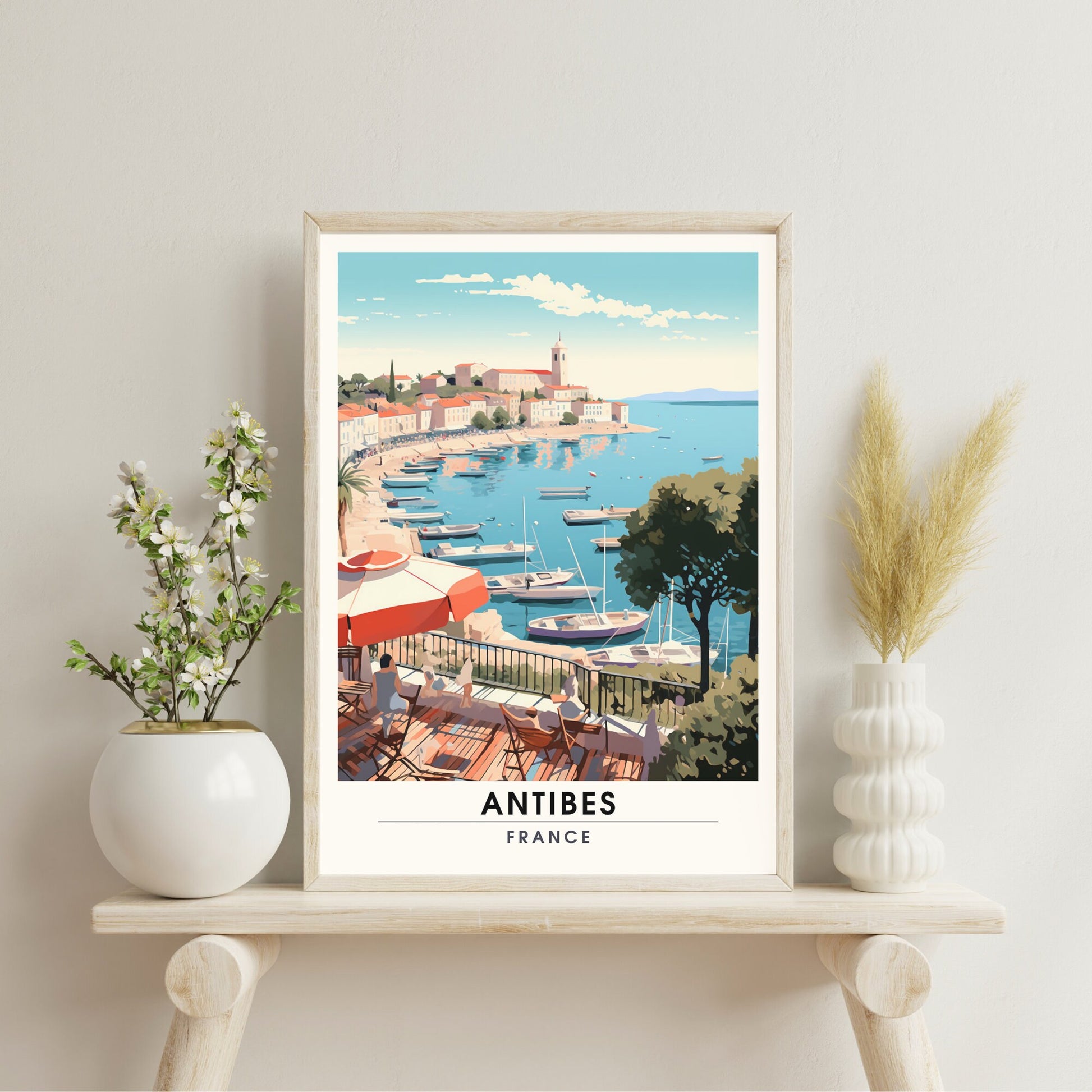 Affiche Antibes | Impression Antibes | affiche de voyage Antibes, France | Affiche Côte d'Azur