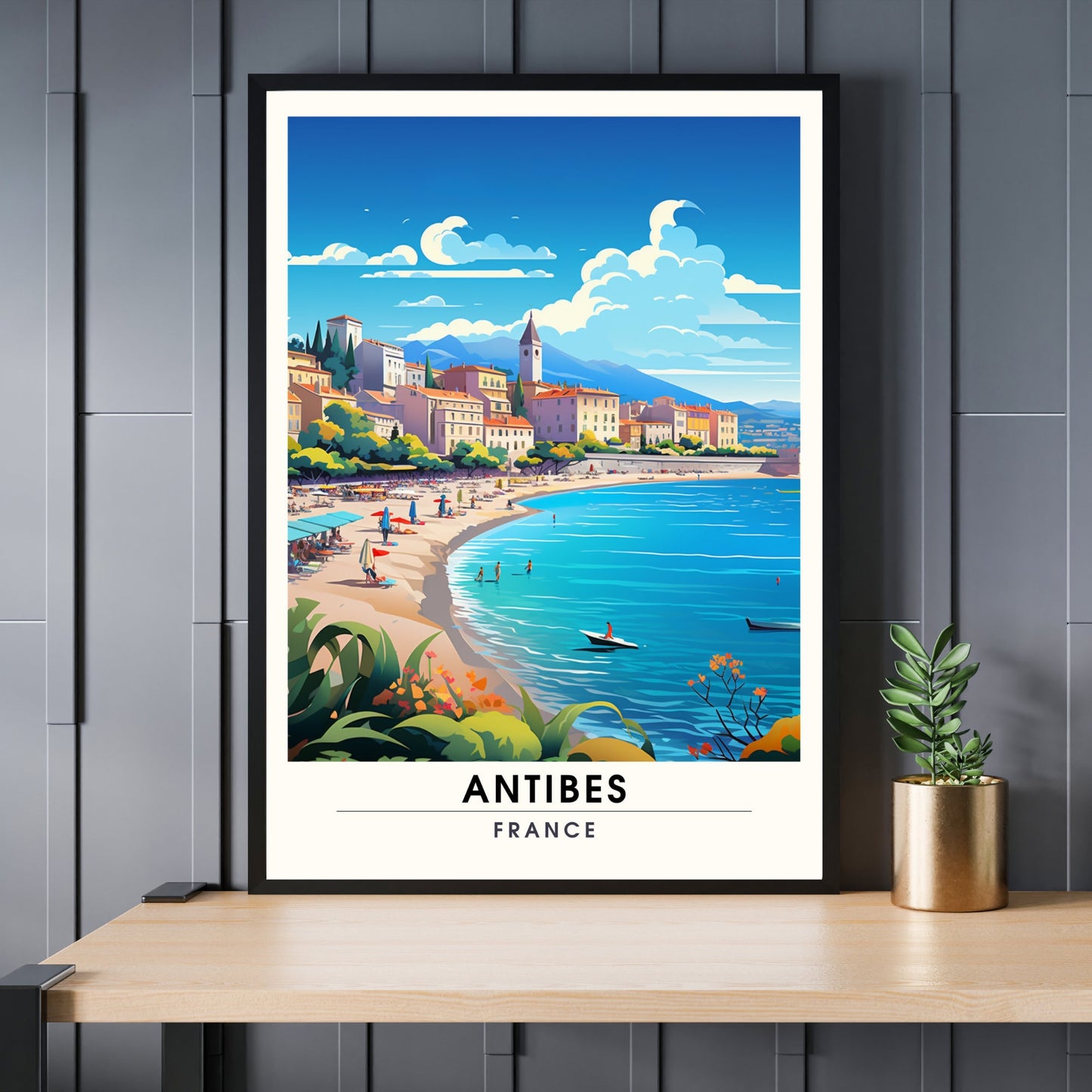 Affiche Antibes | Impression Antibes | affiche de voyage Antibes, France | Affiche Côte d'Azur