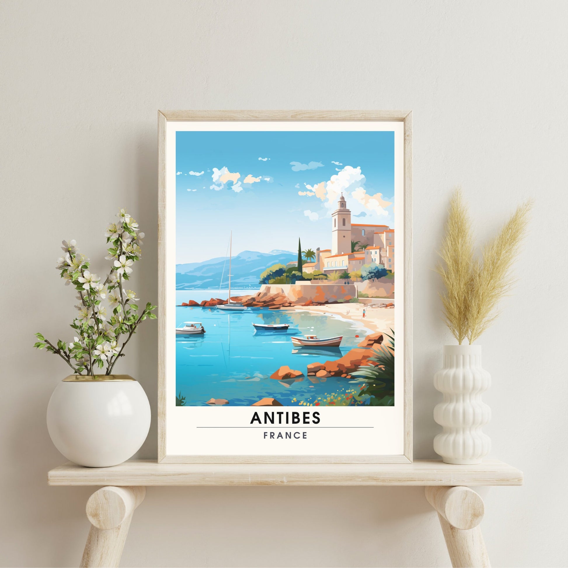 Affiche Antibes | Impression Antibes | affiche de voyage Antibes, France | Affiche Côte d'Azur