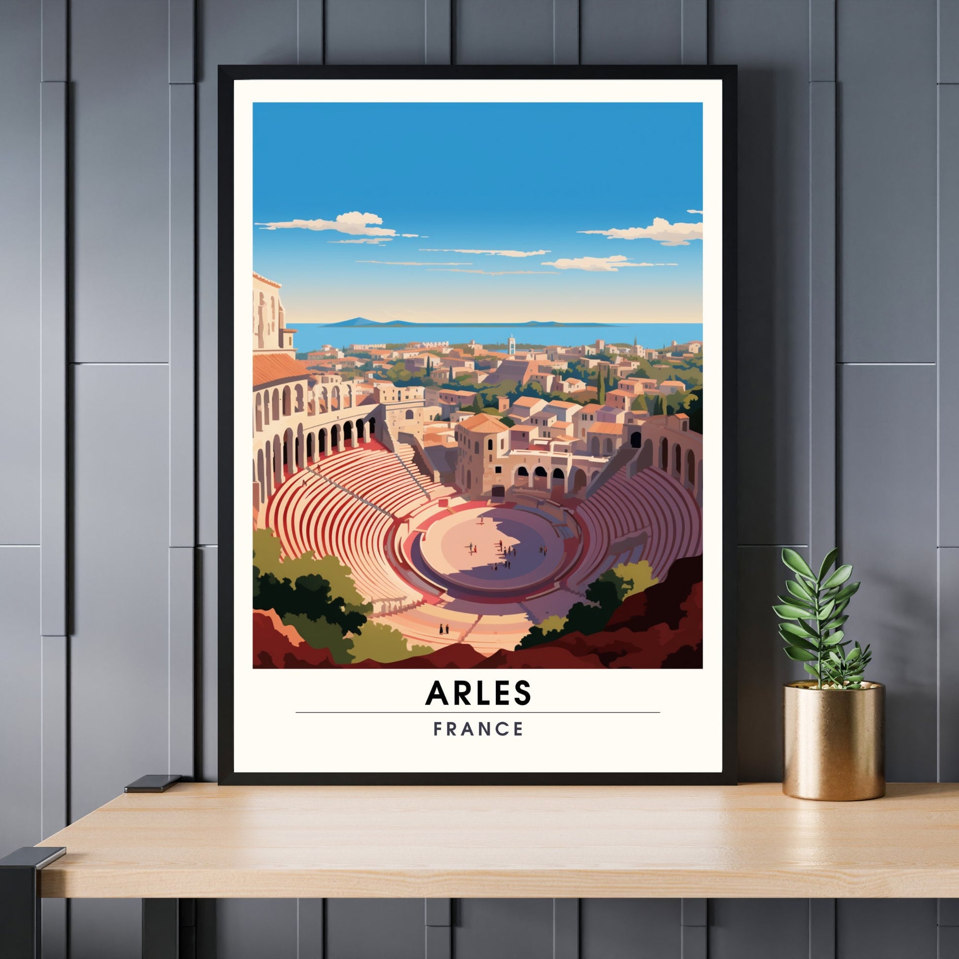 Affiche Arles | Impression Arles | affiche de voyage Arles, France | Affiche Provence