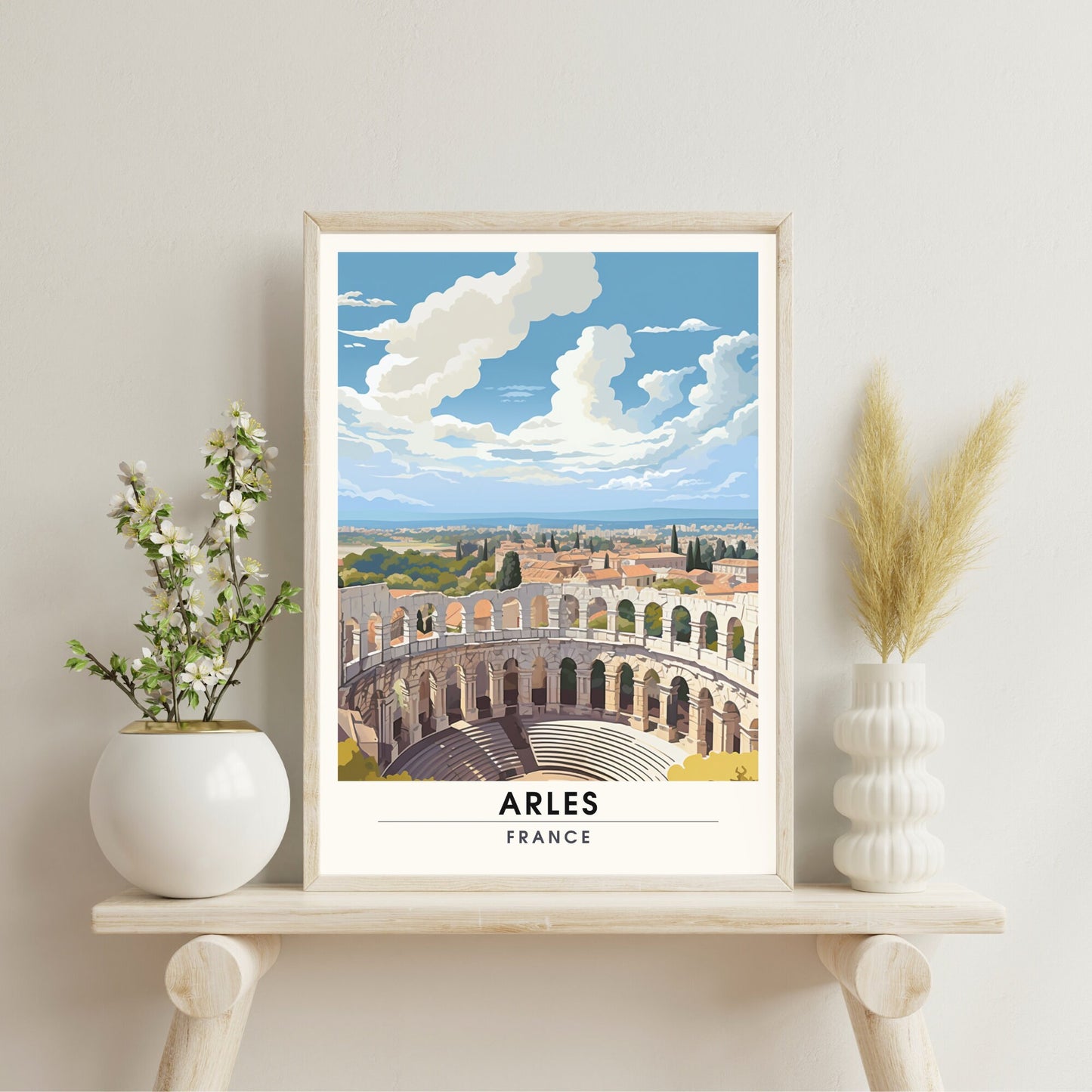 Affiche Arles | Impression Arles | affiche de voyage Arles, France | Affiche Provence