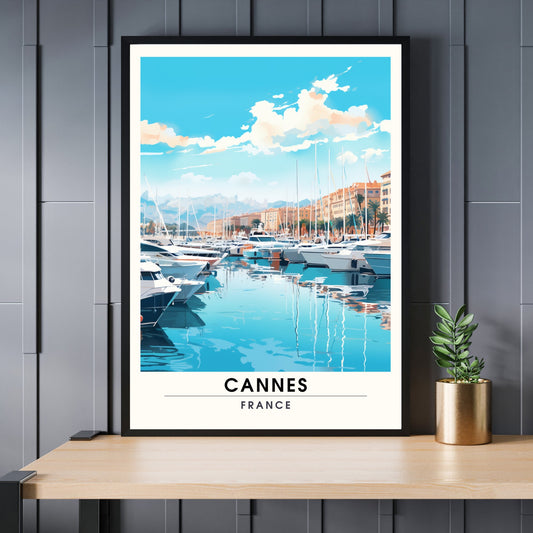 Affiche Cannes | Impression Cannes | affiche de voyage Cannes, France | Affiche Côte d'Azur