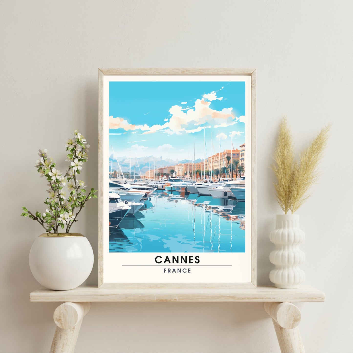 Affiche Cannes | Impression Cannes | affiche de voyage Cannes, France | Affiche Côte d'Azur