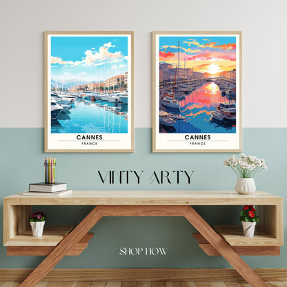 Affiche Cannes | Impression Cannes | affiche de voyage Cannes, France | Affiche Côte d'Azur