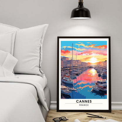 Affiche Cannes | Impression Cannes | affiche de voyage Cannes, France | Affiche Côte d'Azur