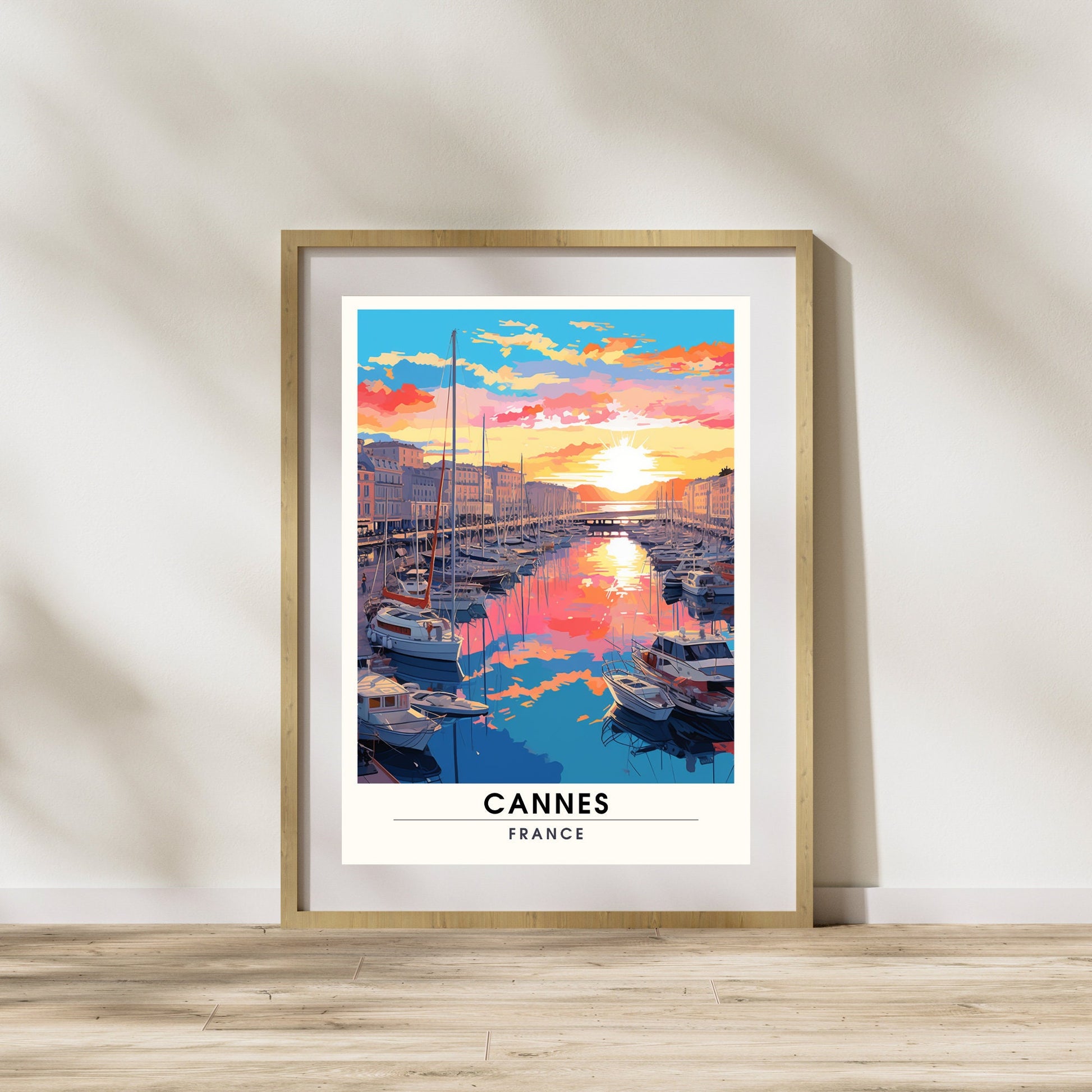 Affiche Cannes | Impression Cannes | affiche de voyage Cannes, France | Affiche Côte d'Azur