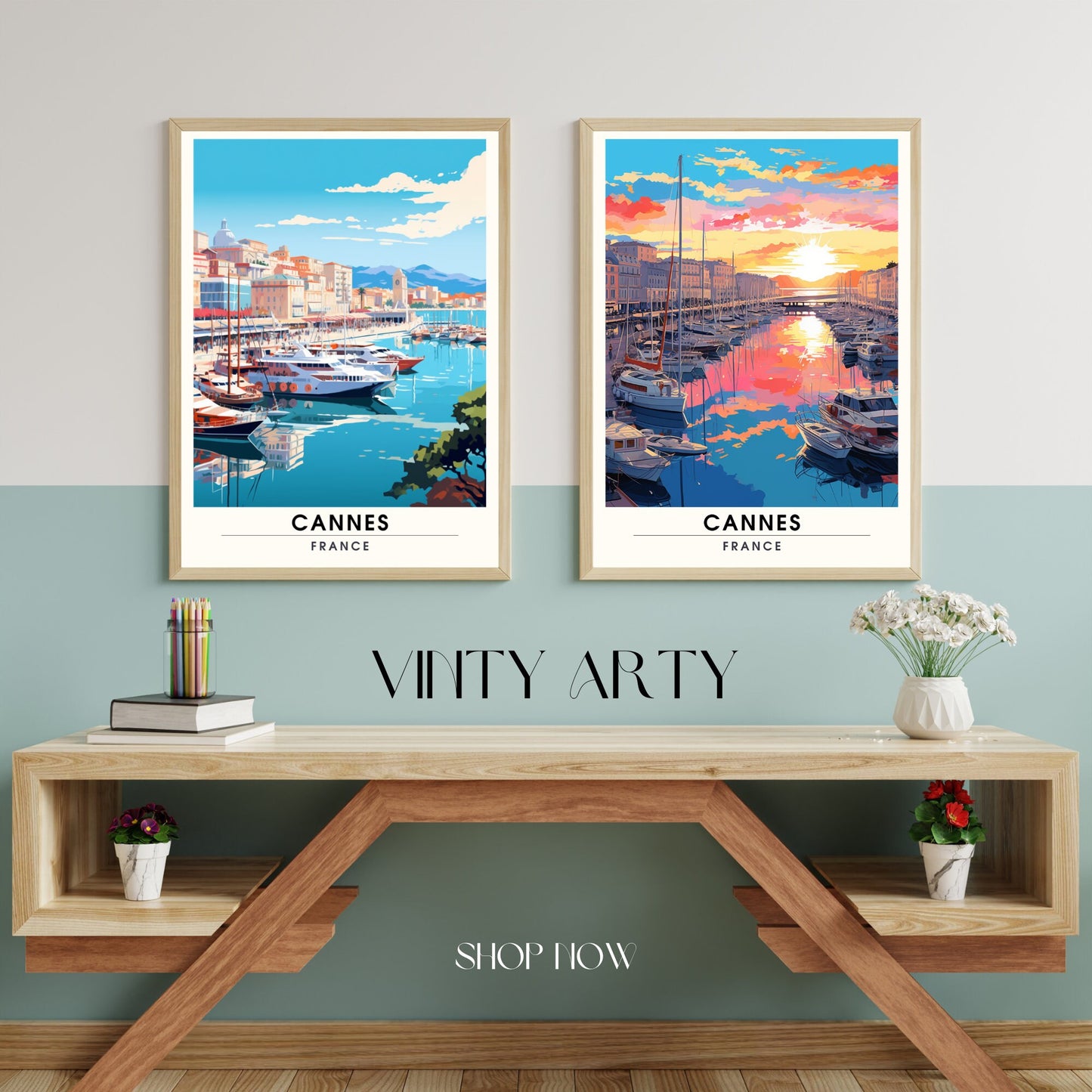 Affiche Cannes | Impression Cannes | affiche de voyage Cannes, France | Affiche Côte d'Azur