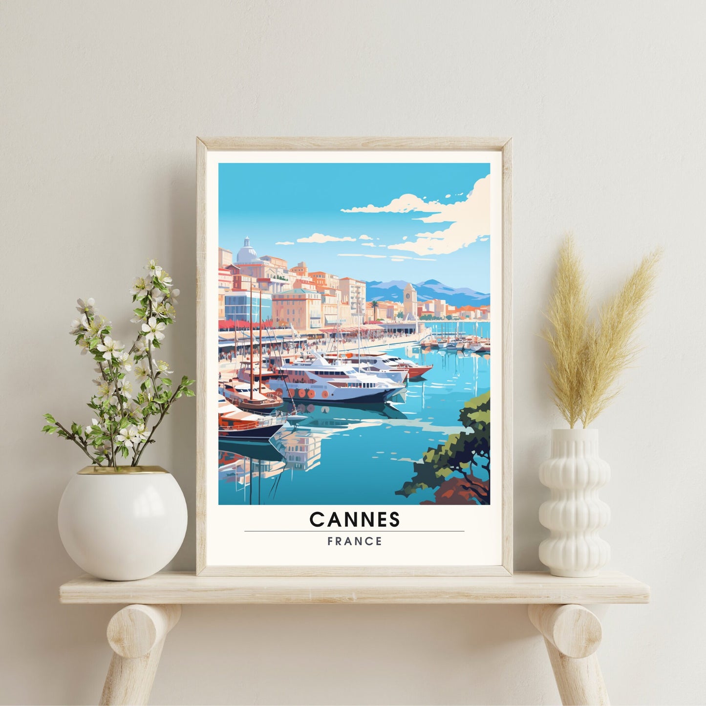 Affiche Cannes | Impression Cannes | affiche de voyage Cannes, France | Affiche Côte d'Azur