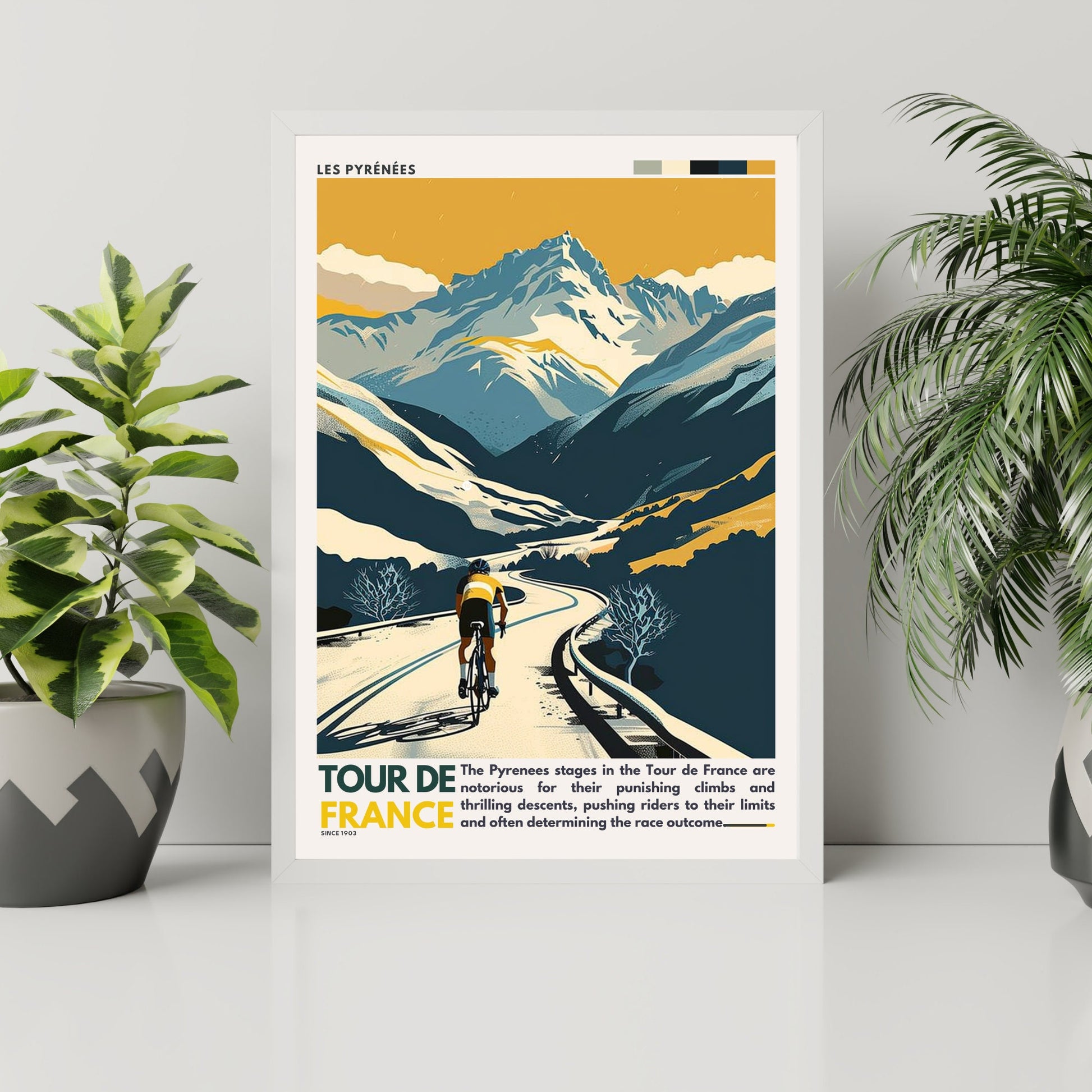 Impression Tour de France | Les Pyrénées | Affiche Tour de France