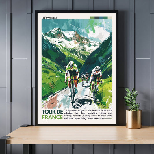 Impression Tour de France | Les Pyrénées | Affiche Tour de France