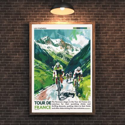 Impression Tour de France | Les Pyrénées | Affiche Tour de France