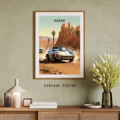 Affiche Rallye Dakar | Impression Rallye Dakar | Porsche 911