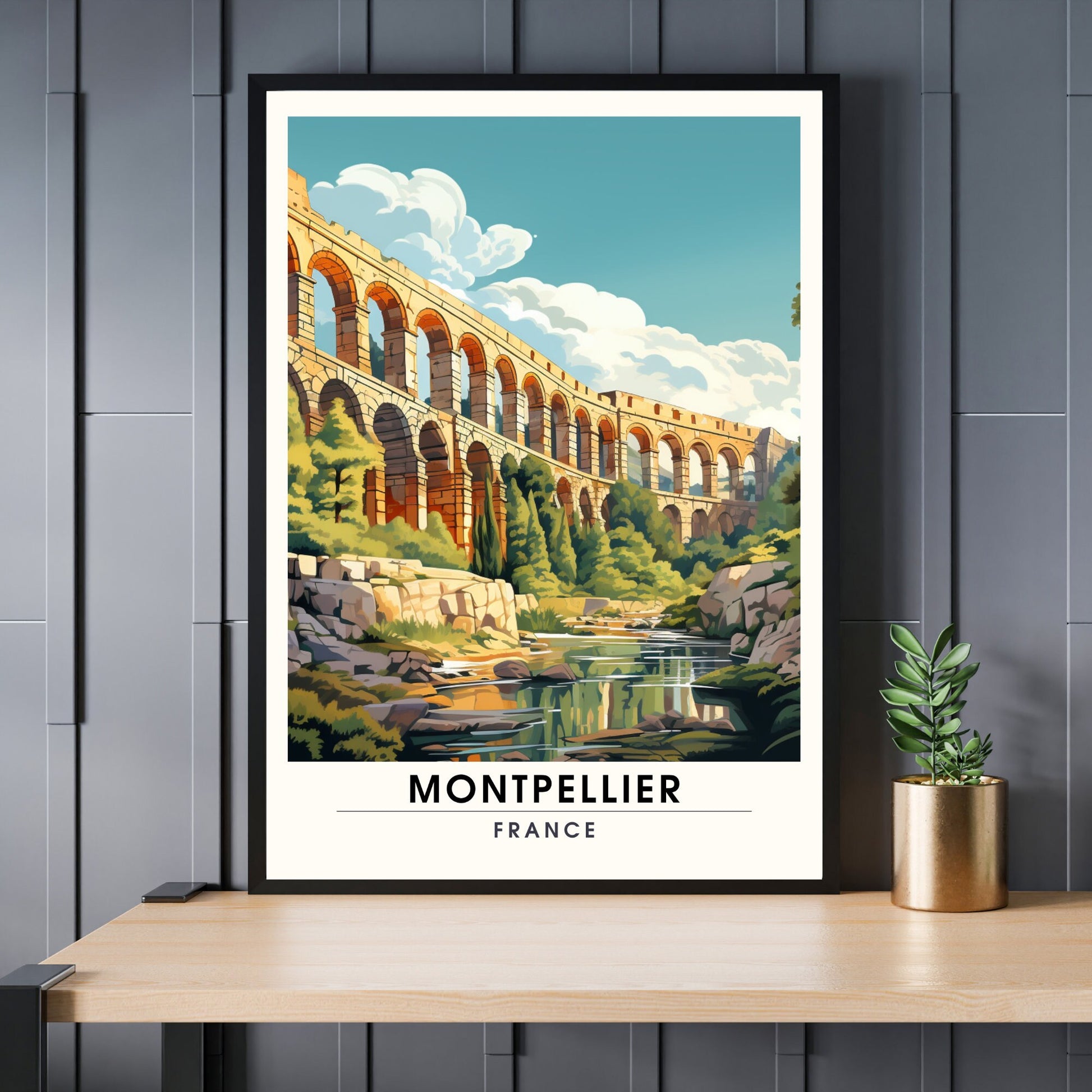 Affiche Montpelier | Impression Montpelier | affiche de voyage Montpelier, France - Aqueduc Saint-Clément