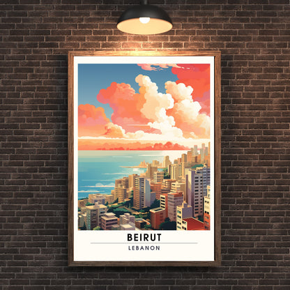 Impression Beyrouth| Affiche de voyage Beyrouth, Liban| Affiche de voyage Beyrouth | Affiche Beyrouth