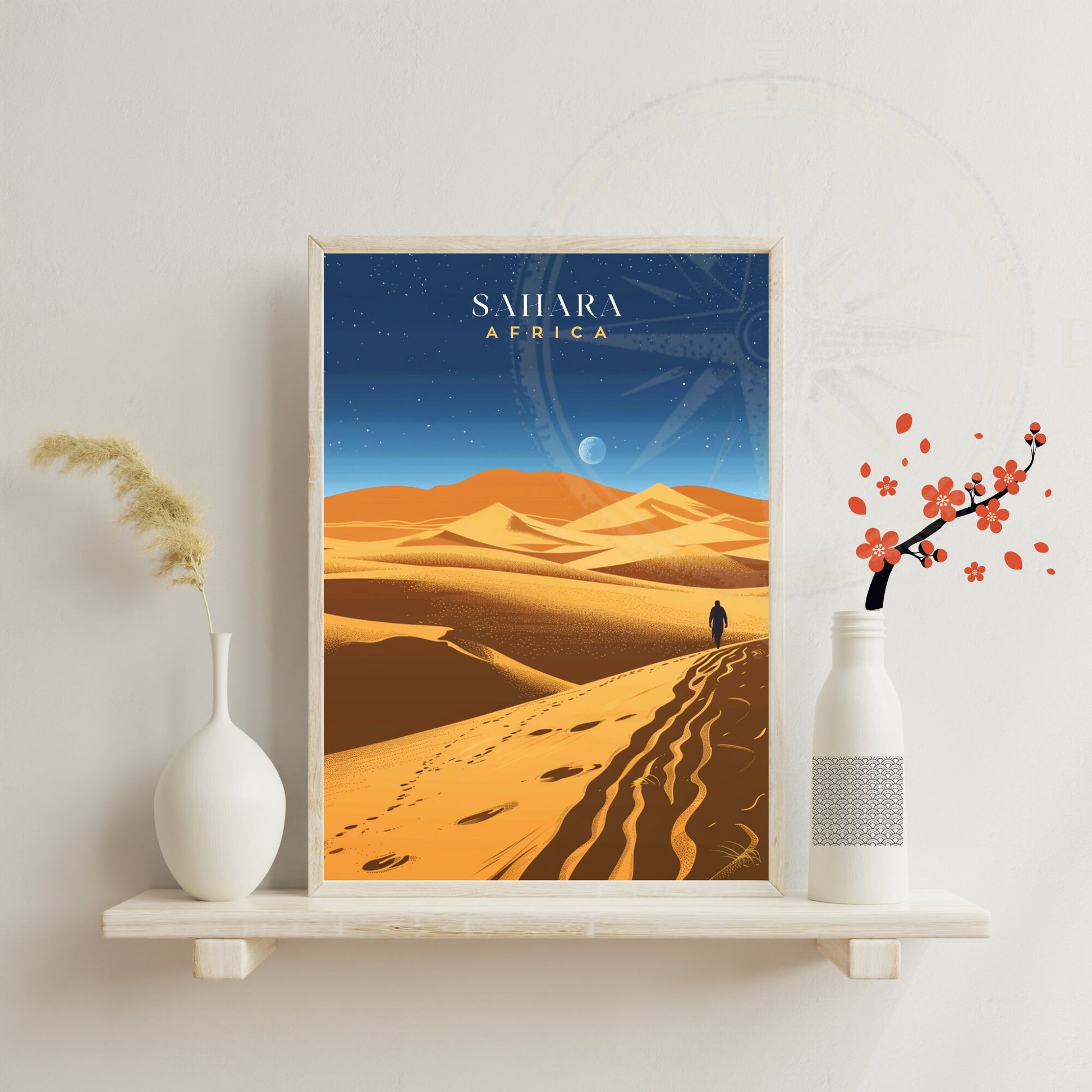 Affiche Sahara | Affiche de voyage Sahara | Affiche Afrique | Une nuit au Sahara