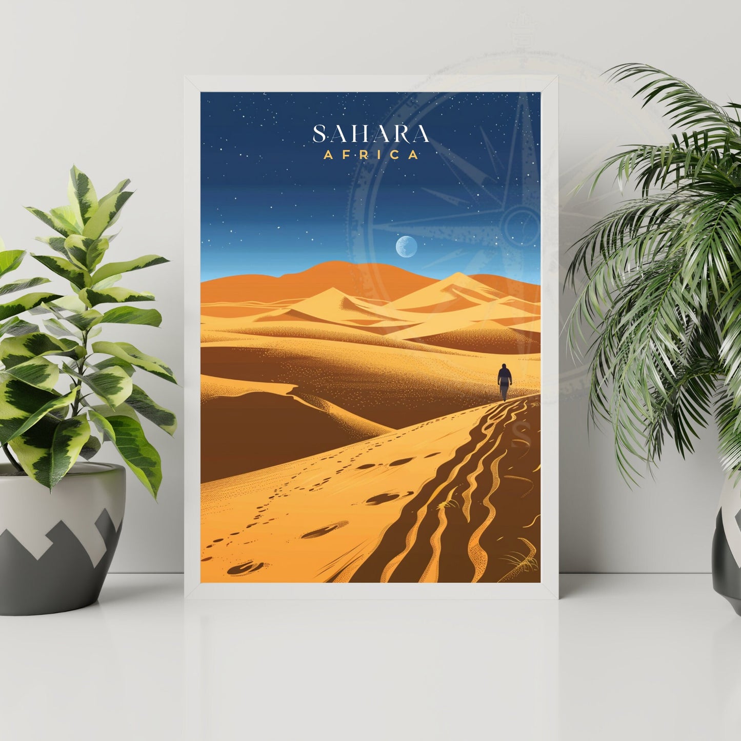 Affiche Sahara | Affiche de voyage Sahara | Affiche Afrique | Une nuit au Sahara