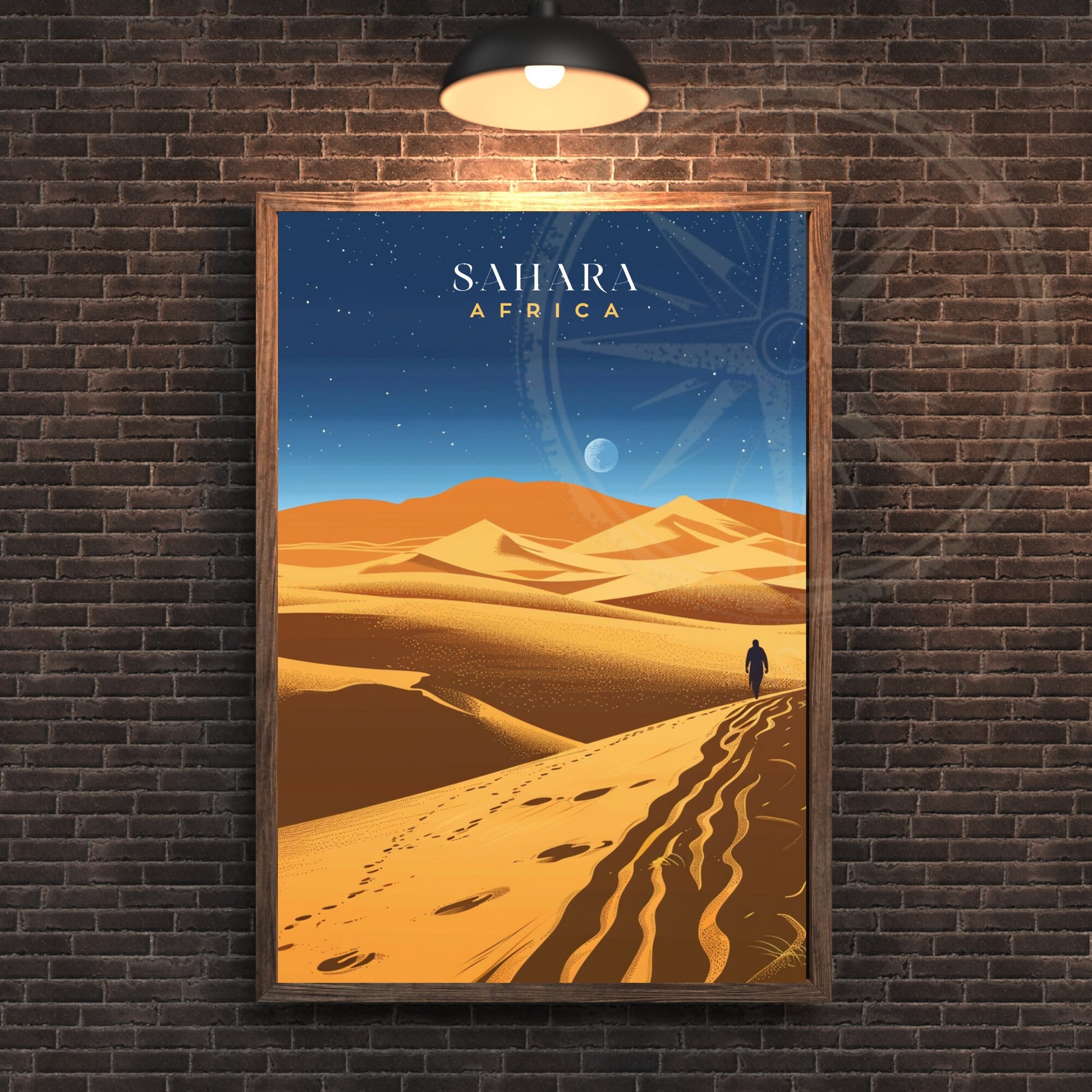 Affiche Sahara | Affiche de voyage Sahara | Affiche Afrique | Une nuit au Sahara