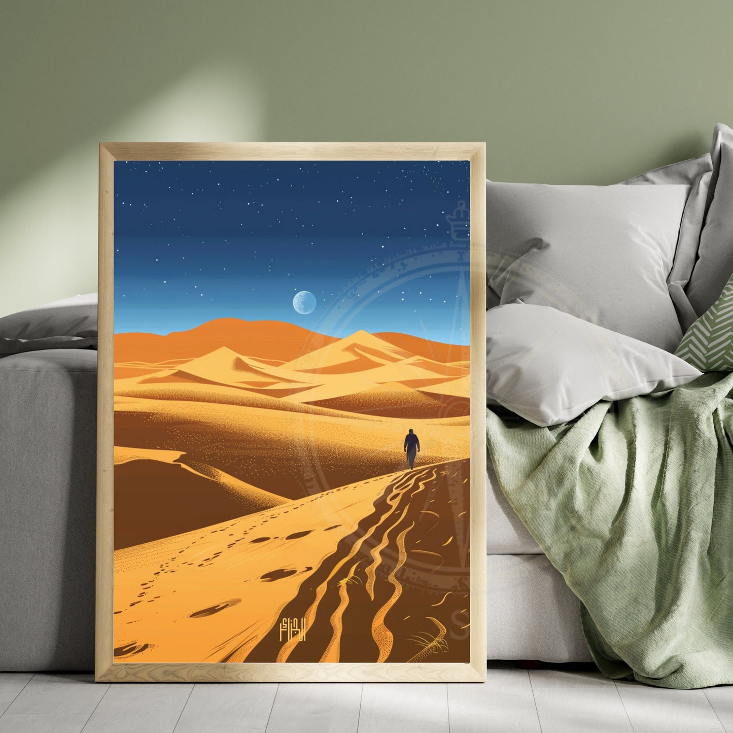 Affiche Sahara, Algérie | Affiche de voyage Sahara | Affiche Afrique | Une nuit au Sahara Algérien