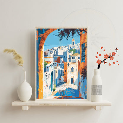 Affiche Alger | Affiche de voyage Alger| Affiche Algérie en arabe | Casbah d'Alger