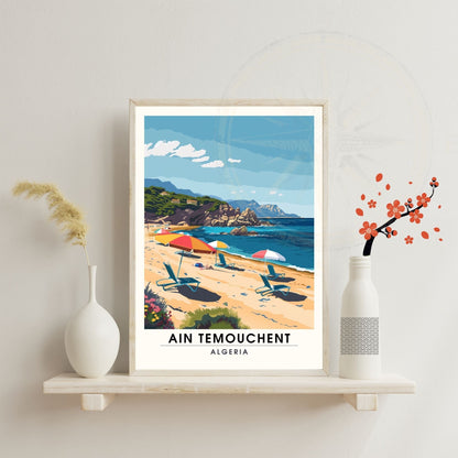 Affiche Ain Témouchent, Algérie | Affiche de voyage Algérie| Affiche Plage