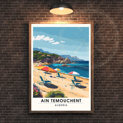 Affiche Ain Témouchent, Algérie | Affiche de voyage Algérie| Affiche Plage